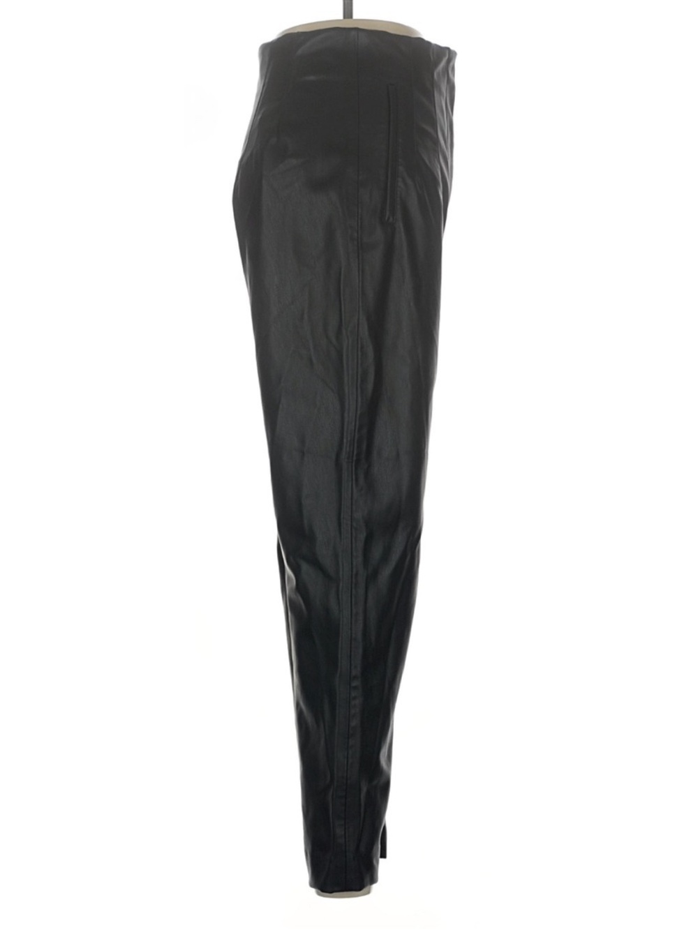 Zara Black Faux Leather High Rise Ankle Straight Pants Medium - Picture 3 of 6